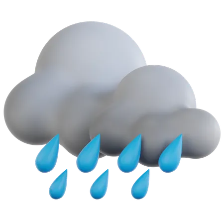 大雨  3D Icon