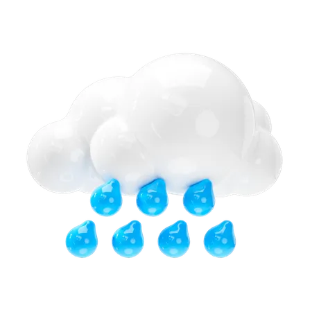 Heavy Rain Weather Icon Weather Forecast Sign 3D Icon