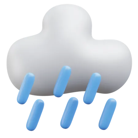 Heavy Rain Weather 3 D Icon Illustration With Transparent Background 3D Icon