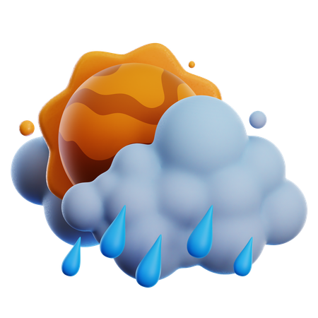 Heavy Rain At Day  3D Icon