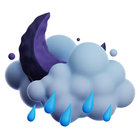 HEAVY RAIN AT NIGHT  3D Icon