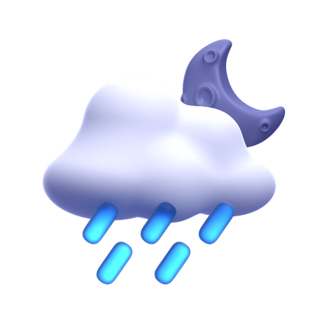 Heavy Rain At Night  3D Icon