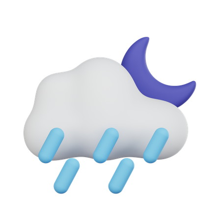 大雨の夜  3D Icon