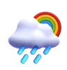 Heavy Rain With Rainbow