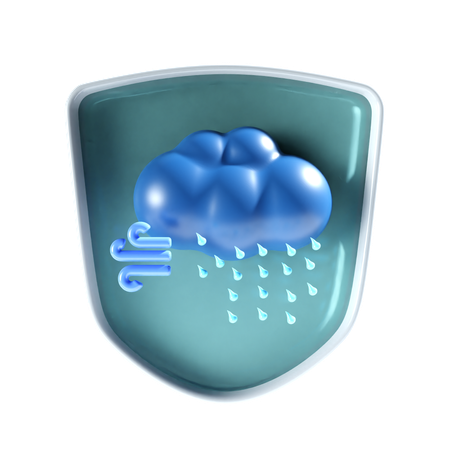 Heavy Rain with shield  3D Icon