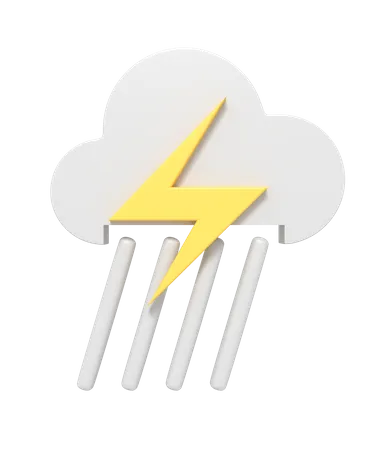 3 D Icon Of Heavy Rain Thunder Cloud Season 3D Icon
