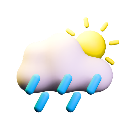 大雨の日の天気  3D Icon