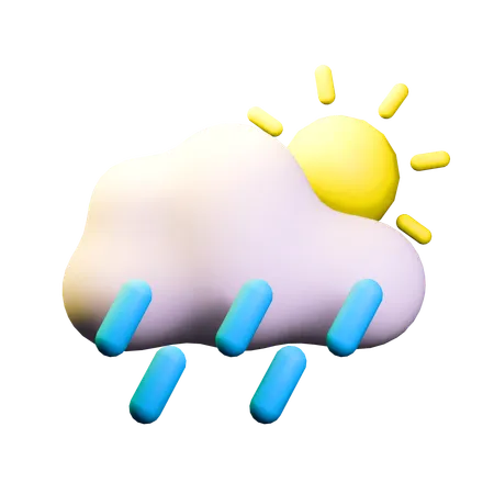 大雨の日の天気  3D Icon