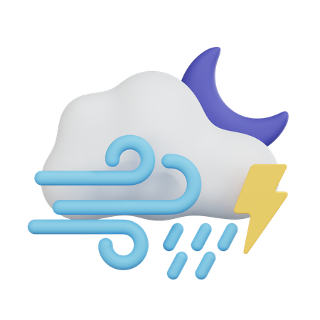 Heavy Storm Night  3D Icon