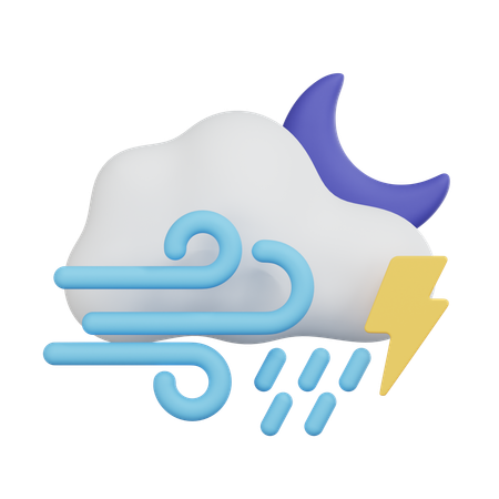 Heavy Storm Night  3D Icon