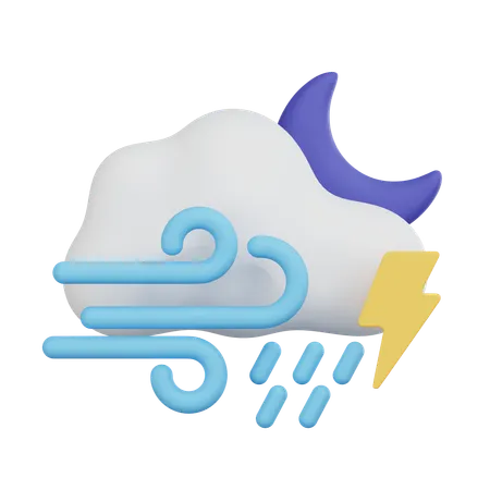 Heavy Storm Night  3D Icon