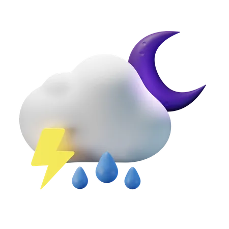 Heavy Thunderstorm Night  3D Icon