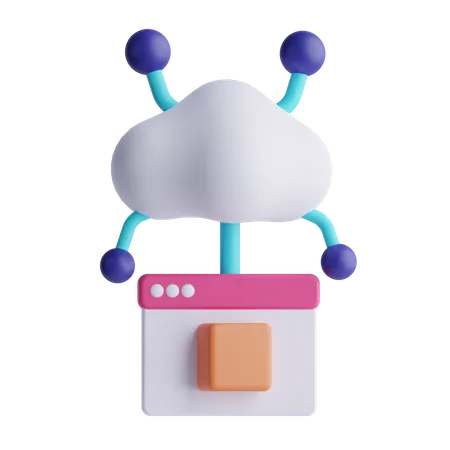 Hébergement cloud  3D Icon