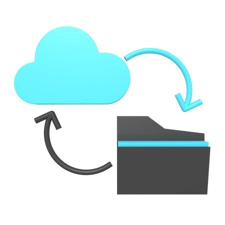 Hébergement cloud  3D Icon