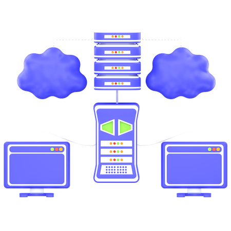 Hébergement cloud  3D Icon