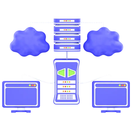 Hébergement cloud  3D Icon