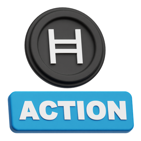 Hedera Coin action  3D Icon