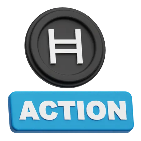 Hedera Coin action  3D Icon
