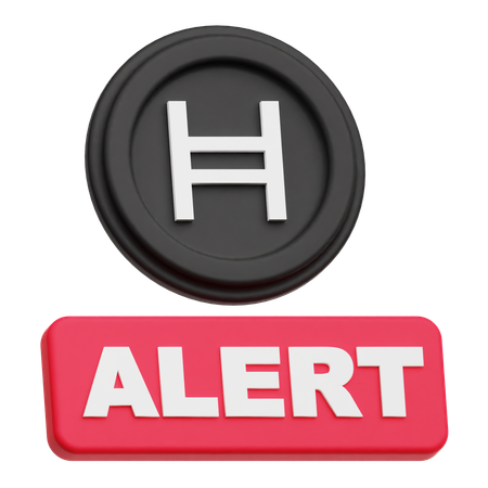 Hedera Coin alert  3D Icon