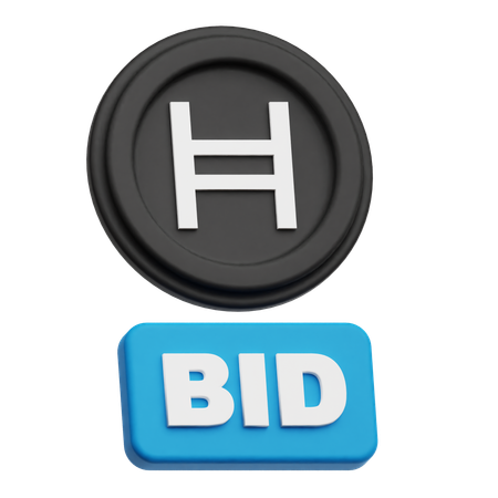 Hedera Coin Bid  3D Icon