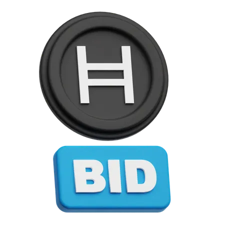 Hedera Coin Bid  3D Icon