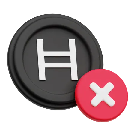 Hedera Coin Cross  3D Icon