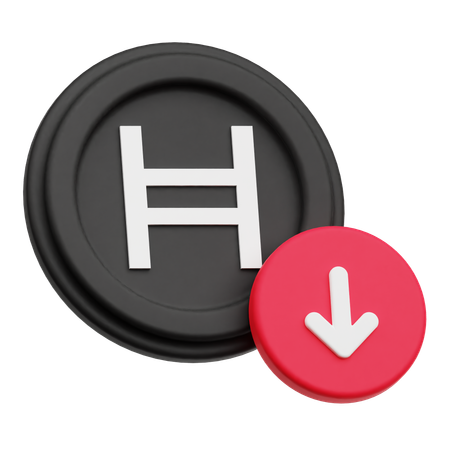 Pièce de monnaie Hedera vers le bas  3D Icon