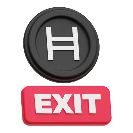 Hedera Coin Exit  3D Icon