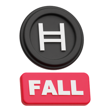 Hedera Coin fall  3D Icon