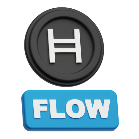 Hedera Coin flow  3D Icon