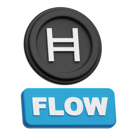 Hedera Coin flow  3D Icon