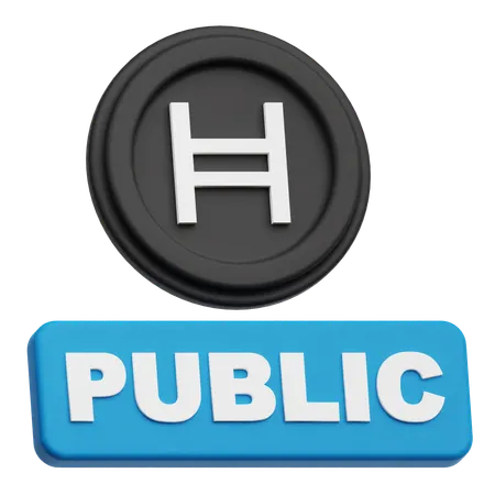 Hedera Coin public  3D Icon