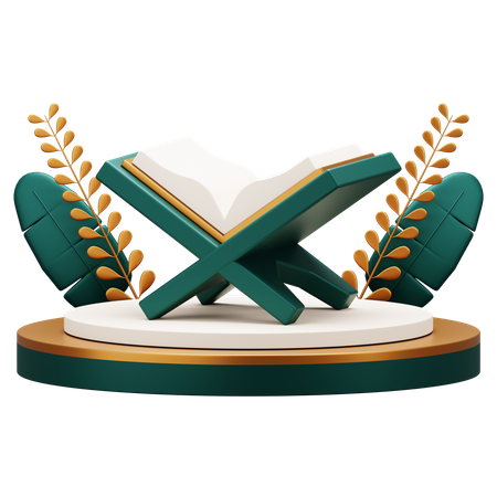 Heiliger Koran auf dem Podium  3D Icon