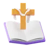 Heiliges Buch, christliches Kreuz