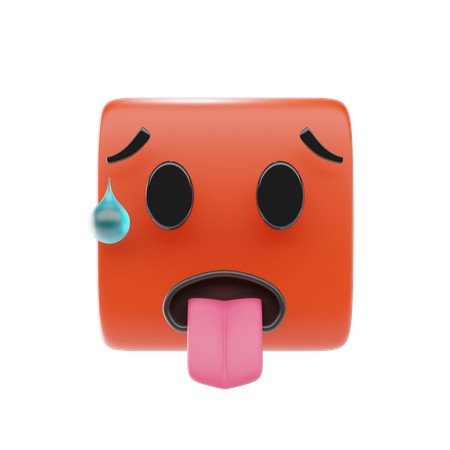 Heißes Gesicht-Emoji  3D Icon