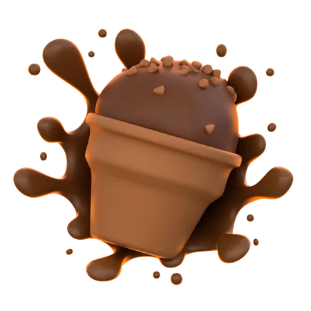 Helado de chocolate  3D Icon