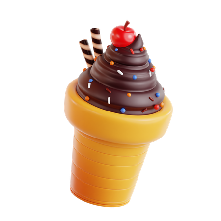 Helado de chocolate  3D Icon