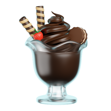 Helado de chocolate  3D Icon