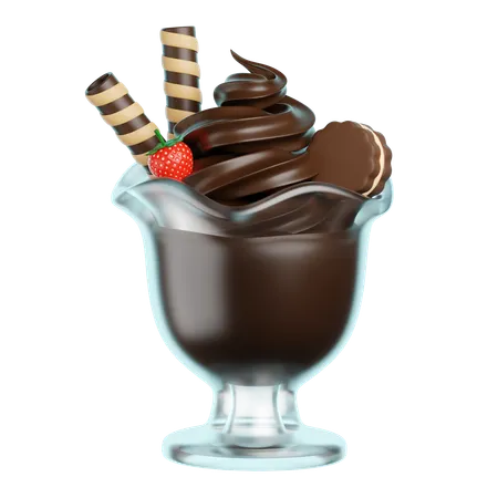 Helado de chocolate  3D Icon