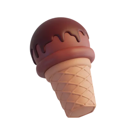 Helado de chocolate  3D Icon