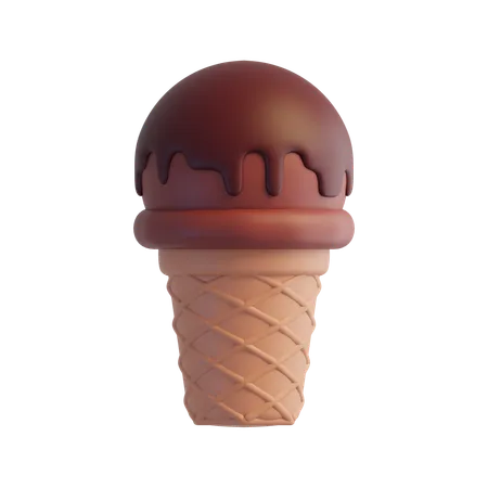 Helado de chocolate  3D Icon