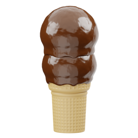 Helado de chocolate  3D Icon