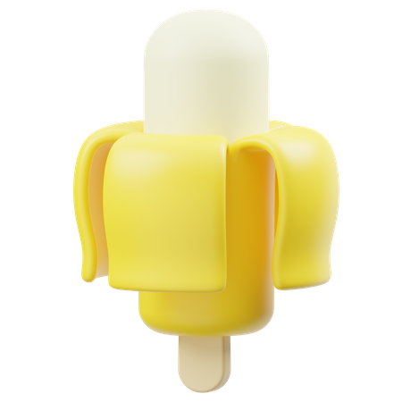 Helado de goma de plátano  3D Icon