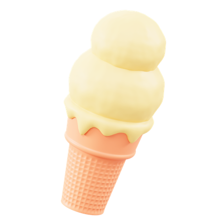 Helado de vainilla  3D Icon