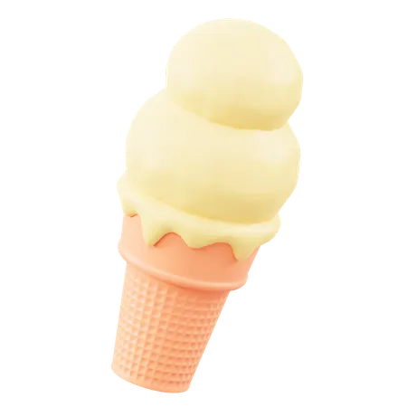 Helado de vainilla  3D Icon