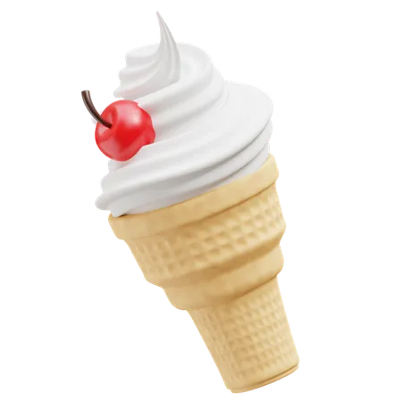 Helado de vainilla  3D Icon