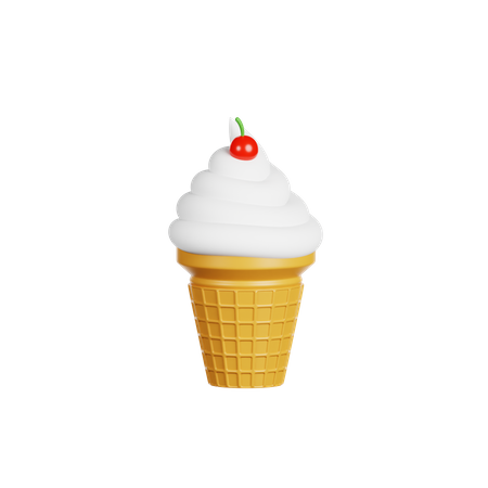 Helado de vainilla  3D Icon