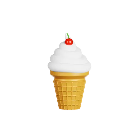 Helado de vainilla  3D Icon