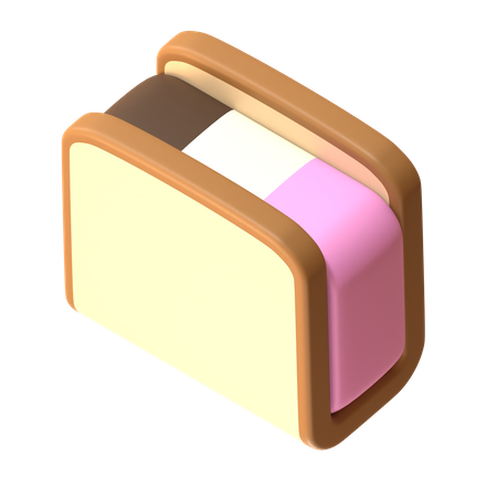 Pan de sándwich con helado  3D Icon