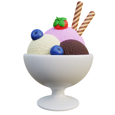 Sundae de helado  3D Icon